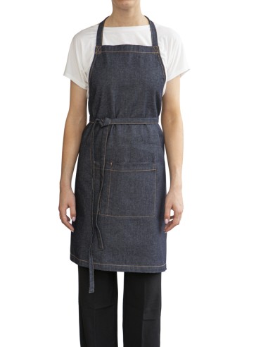 Delantal con peto vaquero azul Talla única Bistro Pro.mundi
