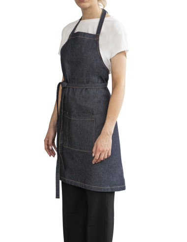 Delantal con peto vaquero azul Talla única Bistro Pro.mundi
