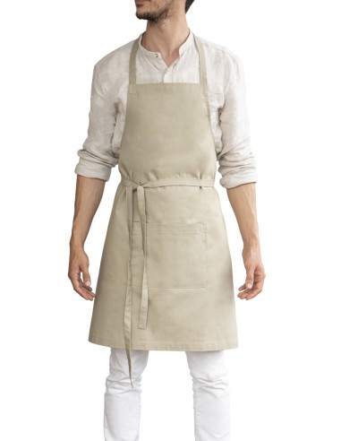 Delantal con peto crudo Talla única Bistro Pro.mundi