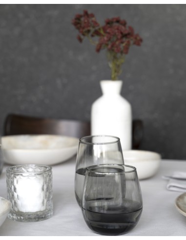Vaso forma baja gris vidrio 32 cl Cara Pro.mundi