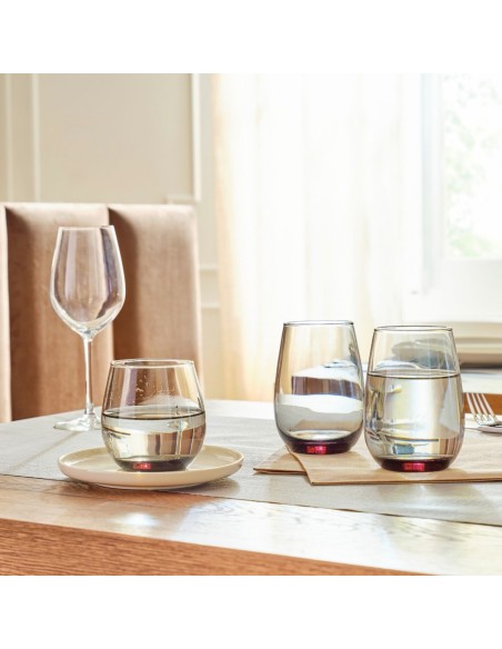 Vaso forma baja gris vidrio 32 cl Cara Pro.mundi