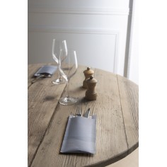 Funda de cubiertos gris papel 20x10 cm Waves Pro.mundi (50 unidades)