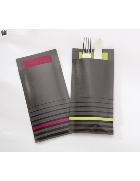 Funda para cubiertos gris de celulosa 10x20 cm Isi Pro.mundi (200 unidades)