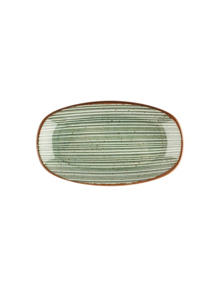 Fuente Ovalada Porcelana Verde 33 Cm Hypnosis Verde Porland