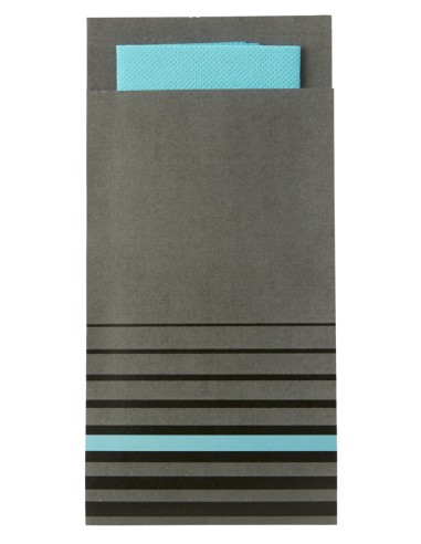 Funda para cubiertos gris de celulosa 10x20 cm Isi Pro.mundi (200 unidades)