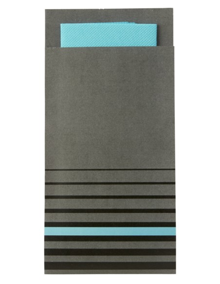 Funda para cubiertos gris de celulosa 10x20 cm Isi Pro.mundi (200 unidades)