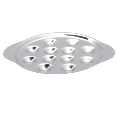 Plato para caracoles 12 huecos redondo acero inoxidable Ø 23 cm Pro.mundi