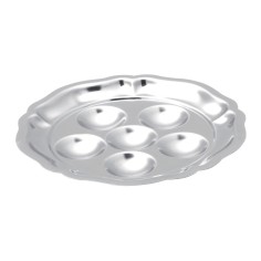 Plato para caracoles 6 cavidades redondo inox Ø 17