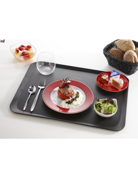 Plato llano redondo rojo porcelana Ø 26 cm Roma Color Pro.mundi