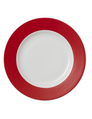Plato llano redondo rojo porcelana Ø 21 cm Roma Color Pro.mundi
