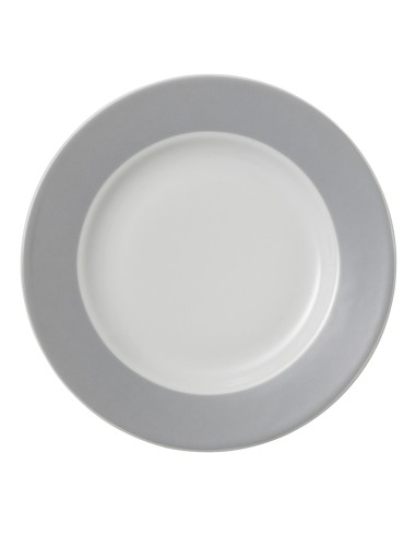 Plato llano redondo gris porcelana Ø 26 cm Roma Color Pro.mundi