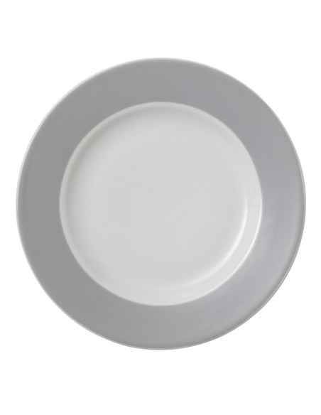 Plato llano redondo gris porcelana Ø 21 cm Roma Color Pro.mundi