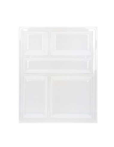 Tapa para bandeja de comida rectangular transparente plástico 32