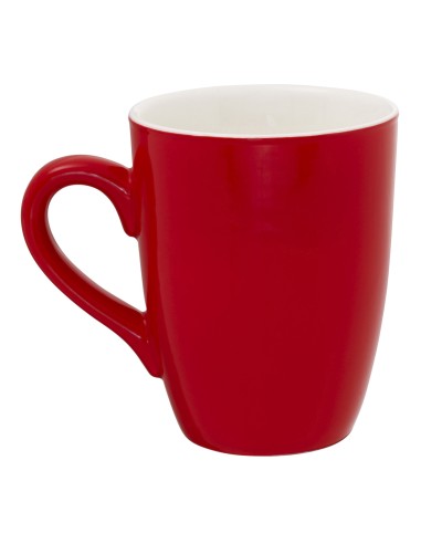 Mug redondo rojo porcelana 32 cl Ø 8