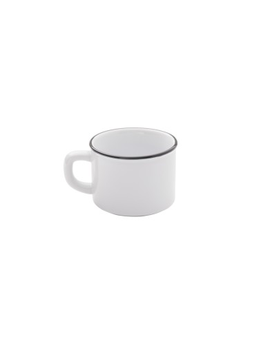 Mug redondo blanco gres esmaltado 25 cl Ø 8