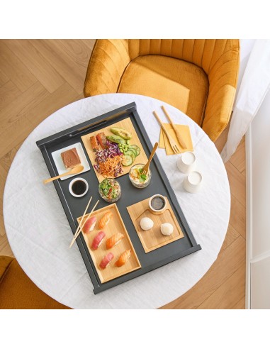 Bandeja de madera negra 60x40x7 cm Pro.mundi