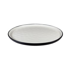 Plato Llano Porcelana Blanco Negro 27.5 Cm Black Y White Tableswing
