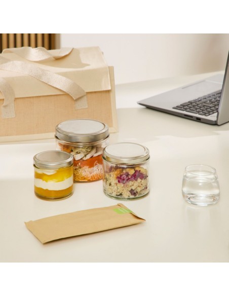 Tarro con tapa de rosca vidrio Ø 10 cm 9 cm 450 ml Pro.mundi (48 unidades)