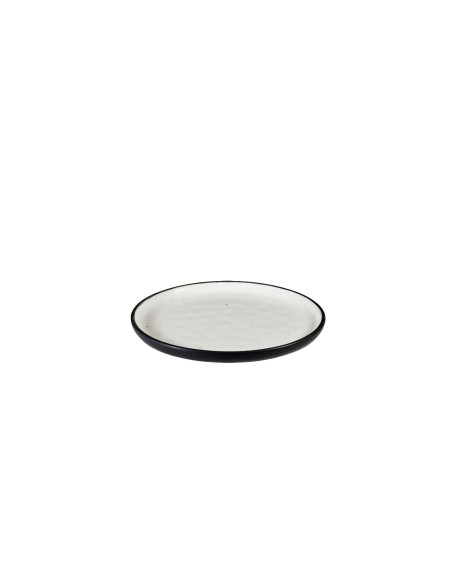 Plato Llano Porcelana Blanco Negro 15 Cm Black Y White Tableswing