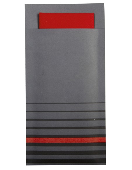 Portacubiertos gris de celulosa 10x20 cm Isi Pro.mundi (200 unidades)