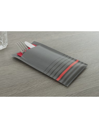 Portacubiertos gris de celulosa 10x20 cm Isi Pro.mundi (200 unidades)