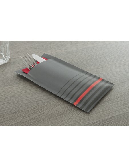 Portacubiertos gris de celulosa 10x20 cm Isi Pro.mundi (200 unidades)