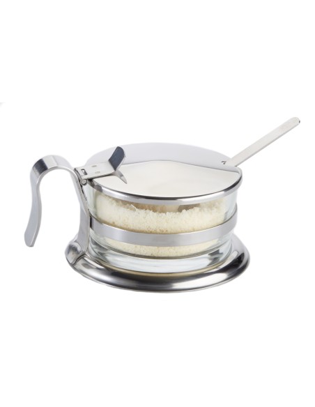 Quesera con tapa y cucharilla redonda transparente Ø 11 cm 7 cm Pro.mundi