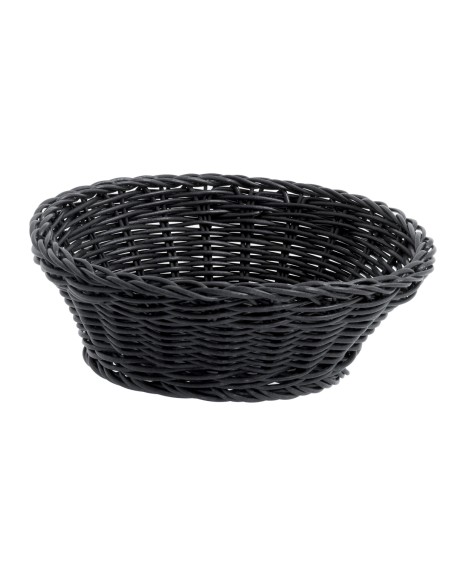 Cesta redonda negra polipropileno (pp) Ø 20 cm 7 cm Twiggy Pro.mundi