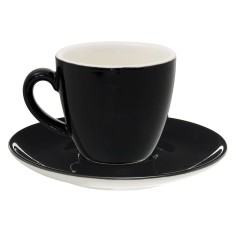Taza para espresso redonda negra porcelana 10 cl Ø 6