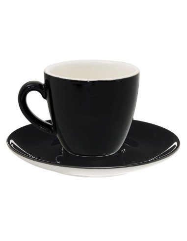 Taza para espresso redonda negra porcelana 10 cl Ø 6
