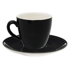 Taza para cappuccino / té redonda negra porcelana 20 cl Ø 9 cm Emotions Pro.mundi