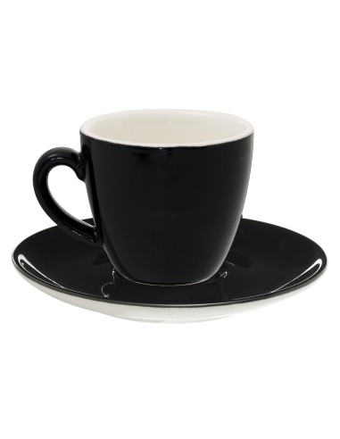 Platillo para cappuccino / té redondo negro porcelana Ø 14 cm Emotions Pro.mundi