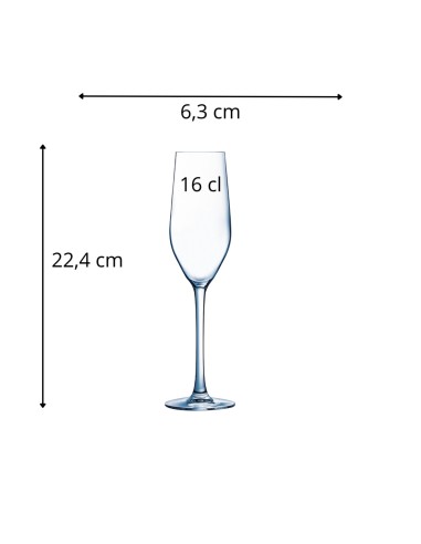 Copa flauta de vidrio 16 cl Allegro Pro.mundi