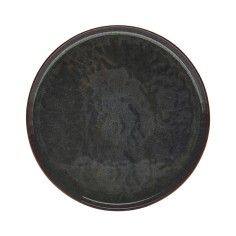 Plato Llano Redondo Marrón Azul Gres Esmaltado Ø 28 Cm Amber Accolade