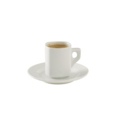 Taza de espresso redonda blanca porcelana 9 cl Ø 5