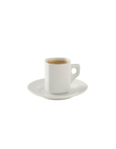 Taza de espresso redonda blanca porcelana 9 cl Ø 5