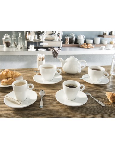 Taza de espresso redonda blanca porcelana 9 cl Ø 6,4 cm Slim O Pro.mundi