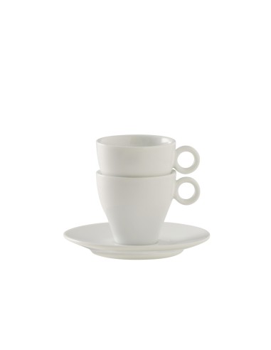 Platillo para espresso redondo blanco porcelana Ø 12 cm Slim O Pro.mundi