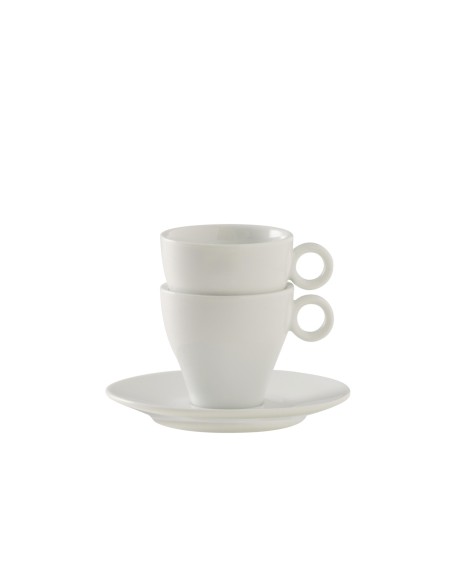 Platillo para espresso redondo blanco porcelana Ø 12 cm Slim O Pro.mundi