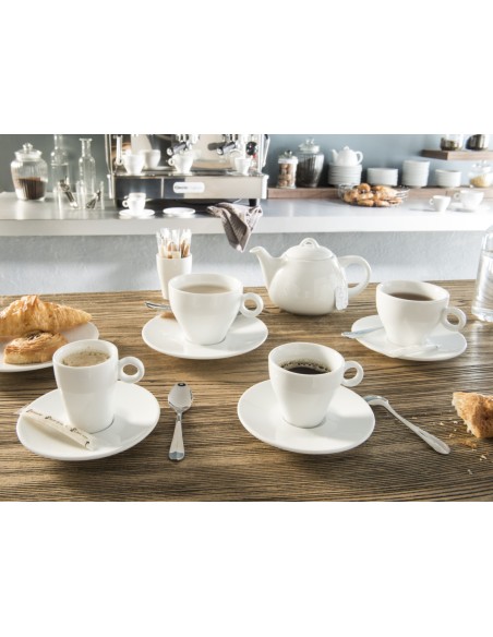 Platillo para espresso redondo blanco porcelana Ø 12 cm Slim O Pro.mundi