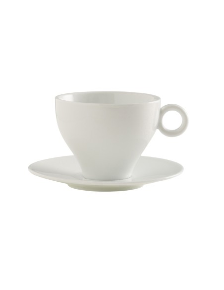 Taza para cappuccino / té redonda blanca porcelana 20 cl Ø 8
