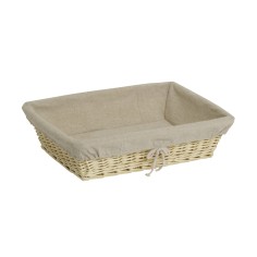 Cesta rectangular beige mimbre 40x30x10 cm Pro.mundi