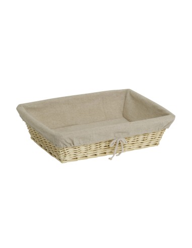 Cesta rectangular beige mimbre 40x30x10 cm Pro.mundi