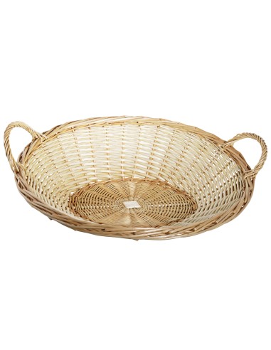 Cesta oval beige mimbre 50x46x16 cm Pro.mundi