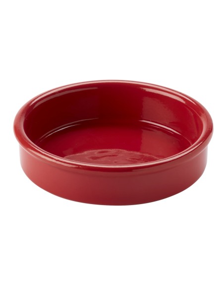 Plato catalán redondo rojo de terracota Ø 11