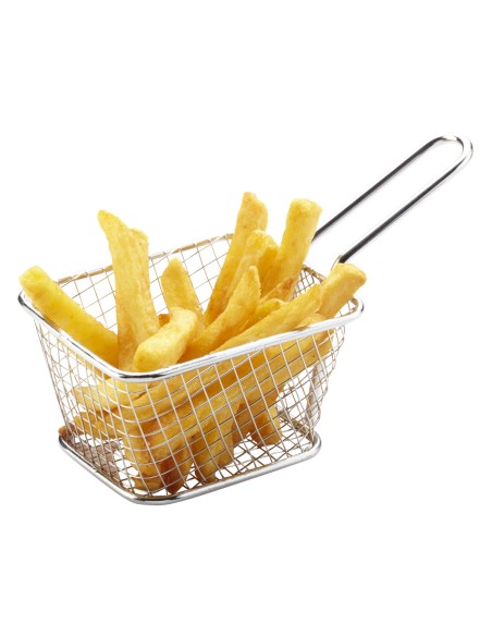 Cesta para frituras rectangular inox 10 cm Pro.mundi
