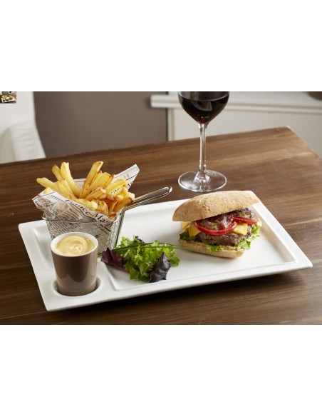 Cesta para frituras rectangular inox 10 cm Pro.mundi