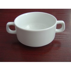 Taza consomé redonda blanca porcelana 32 cl Ø 10