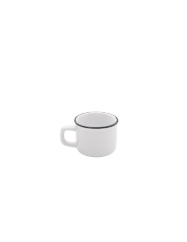 Taza de espresso redonda blanca de gres esmaltado 6 cl Ø 5