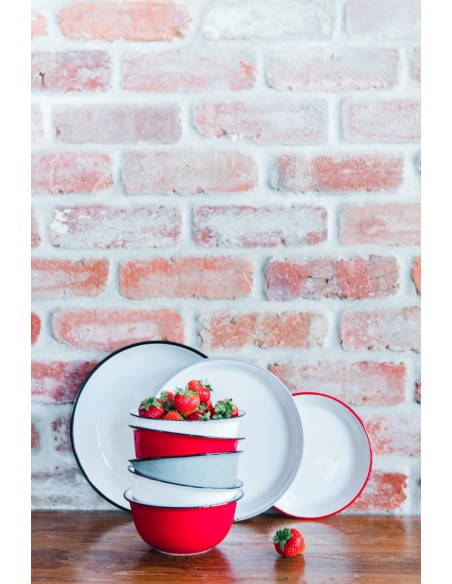 Plato llano redondo blanco gres esmaltado Ø 25,5 cm Bistrot Pro.mundi